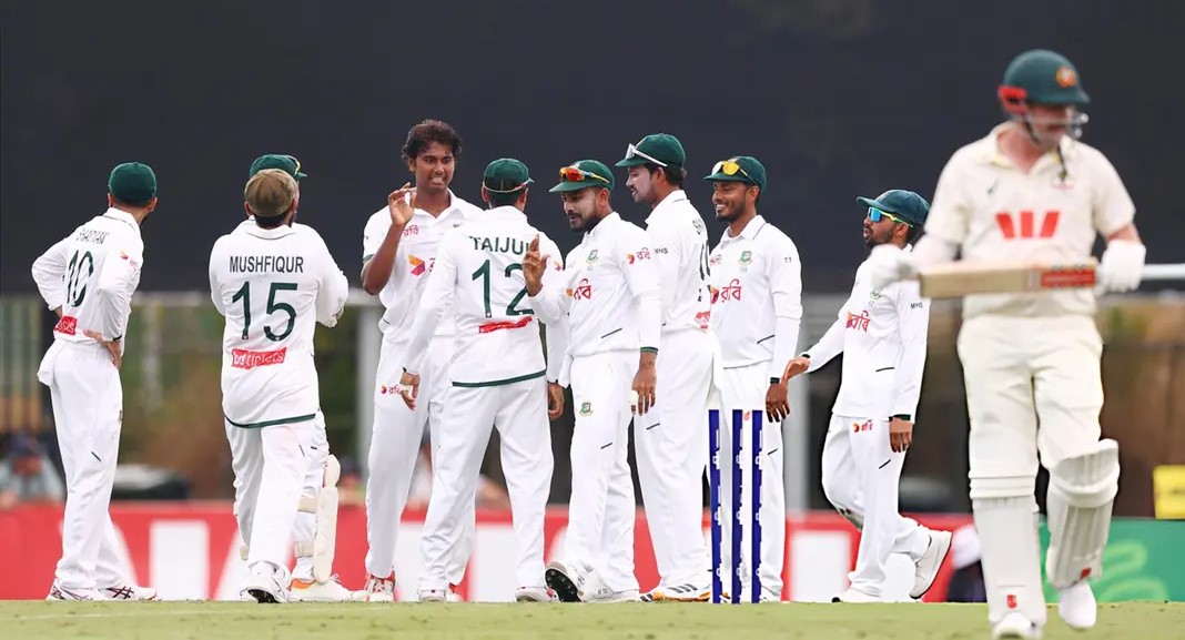 অস্ট্রেলিয়ার বিপক্ষে ৬ উইকেট নেওয়া হাসান মাহমুদ ও বাংলাদেশের পেসাররা