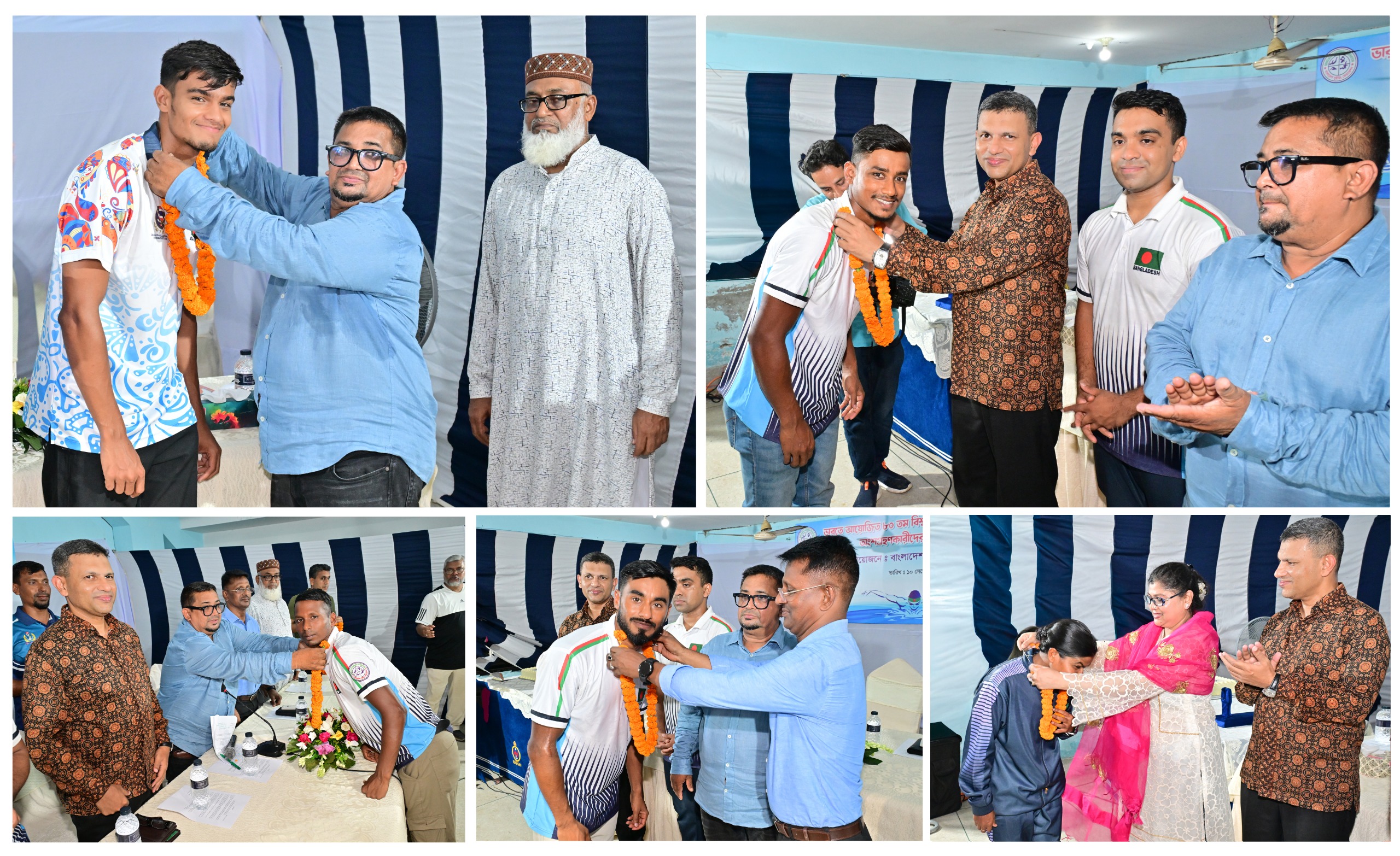বিশ্ব দূরপাল্লা সাঁতারে পদকজয়ী বাংলাদেশি সাঁতারুদের সংবর্ধনা