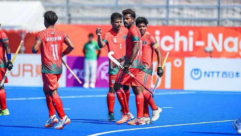 এশিয়ান গেমসে শ্রীলঙ্কার বিপক্ষে বাংলাদেশের হকি দলের ম্যাচ
