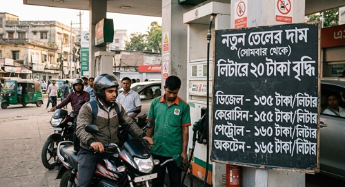 জ্বালানি তেলের দাম লিটারে বাড়ল ২০ টাকা