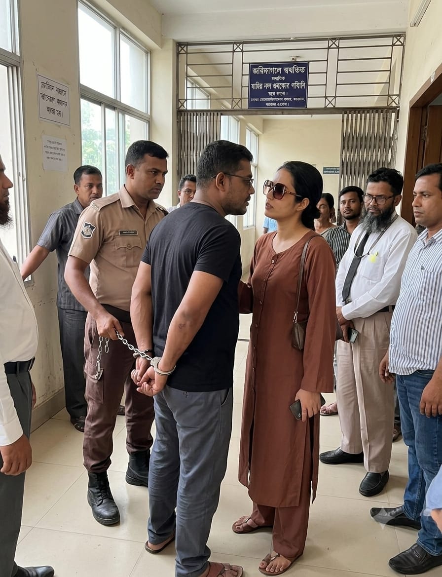 উচ্চশিক্ষার নামে অর্থ আত্মসাতের অভিযোগে গ্রেপ্তার ওমর নেওয়াজ আলীকে আদালতে নেওয়া হচ্ছে