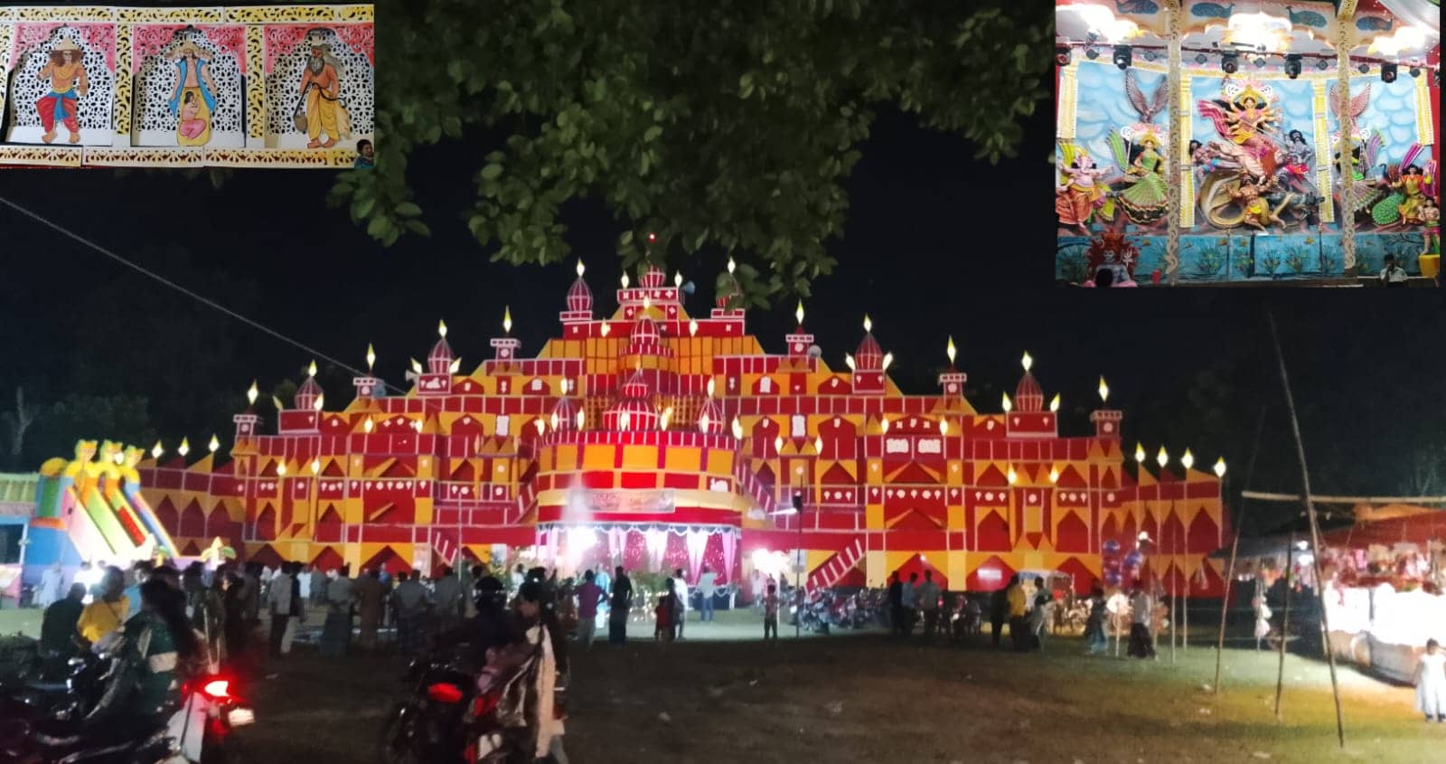  ইমেজ অল্ট টেক্সট: দিনাজপুরের বীরগঞ্জের সাহাডুবী সরকারি প্রাথমিক বিদ্যালয় মাঠে দুর্গাপূজা উপলক্ষে সাজানো হচ্ছে পূজামণ্ডপ