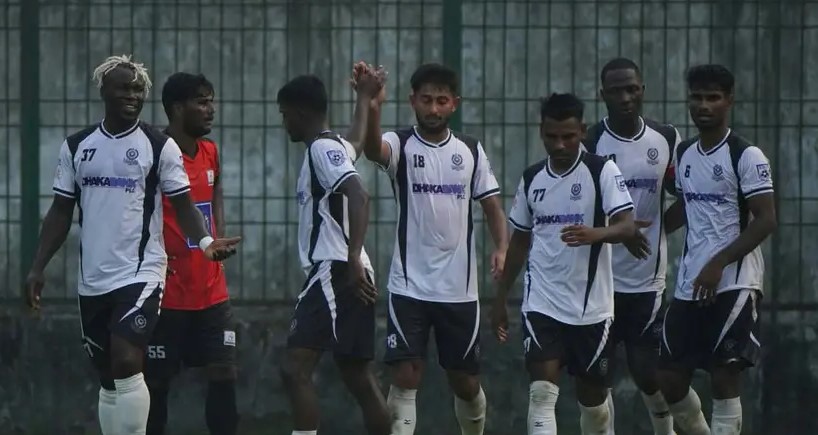 ফেডারেশন কাপে গোলের পর বসুন্ধরা কিংসের খেলোয়াড়দের উল্লাস